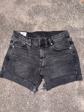 GAP Washed Black High-Rise Denim Shorts